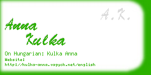 anna kulka business card